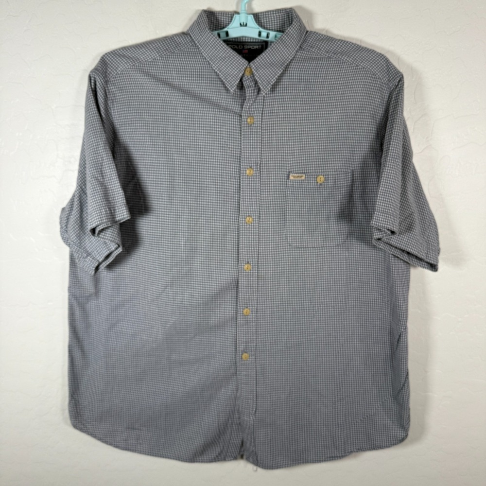 Polo Sport Ralph Lauren Sportsman Shirt Mens 2XL Blue Button Up Check Pocket